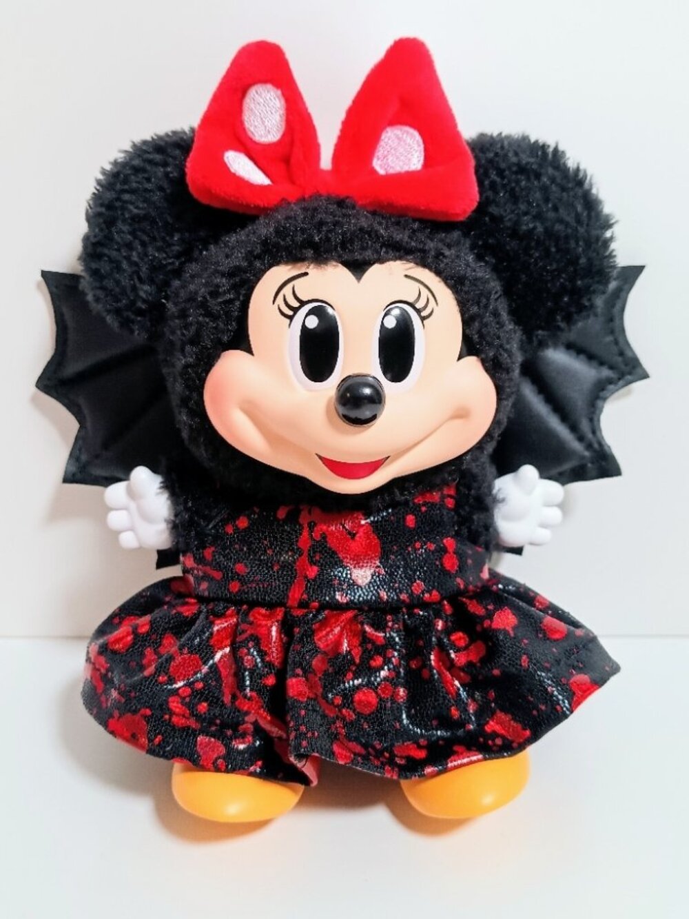 Custom Metallic Blood Splatter Halloween Dress and Faux Leather Bat Wings